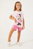 Minnie Mouse Kız Çocuk Şortlu Takım Pembe - 2