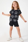 ARNETTA KISA KOLLU PAMUKLU LIZ ÇOCUK ŞORT TAKIM SİYAH thumbnail 1