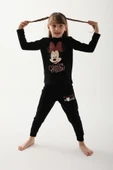 Mınnıe Mouse Siyah Renk Kız Çocuk Kısa Kollu Pijama Takımı - 2