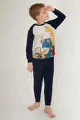 Roly Poly 3188 Lacivert Pamuklu Uzun Kol Erkek Garson Pijama Takımı - 1