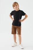 ARNETTA ERKEK ÇOCUK BERMUDA TAKIM SİYAH thumbnail 2