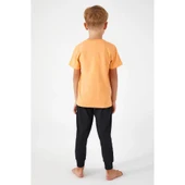 Roly Poly 3041 Turuncu Pamuklu Kısa Kol Erkek Garson Pijama Takımı - 5
