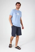 Arnetta İndigo Renk Erkek Bermuda Pijama Takımı thumbnail 1