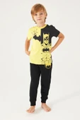 Looney Tunes 1557 Batman Sarı Renk Erkek Çocuk Kısa Kollu İkili Pijama Takımı - 1