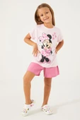 Minnie Mouse Kız Çocuk Şortlu Takım Pembe - 1