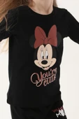 Mınnıe Mouse Siyah Renk Kız Çocuk Kısa Kollu Pijama Takımı - 3