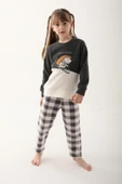 Arnetta Antrasit Renk Anne Kız Garson Polar Pijama Takımı thumbnail 3