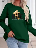 Kadın Uzun Kollu Bisiklet Yaka Viskon Iki Iplik Bluz thumbnail 2