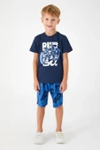 Roly Poly 3042 Lacivert Renk Baba Oğul Bermuda Pijama Takım - 2