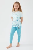 Looney Tunes 1573 Snoopy Mint Renk Kız Çocuk Kısa Kol Pijama Takımı thumbnail 1