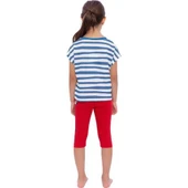 Mınnıe Mouse Petrol Renk Kız Garson Kapri Tayt Takımı thumbnail 4