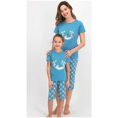 Arnetta İndigo Renk Kız Çocuk Kapri Takımı - 1