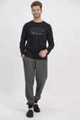Arnetta Siyah Renk Erkek Battal Pijama Takımı - 1