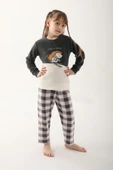 Arnetta Antrasit Renk Anne Kız Garson Polar Pijama Takımı thumbnail 2