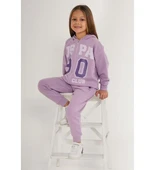 U.S Polo 1628 Lila Kız Garson Fermuarlı Pijama Takımı thumbnail 2