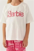 Barbie 1704 Pamuklu Anne Kız Kısa Kollu Kız Çocuk Pijama Takımı PEMBE thumbnail 4