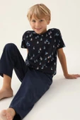 Arnetta 2992 Pamuklul Baba Oğul Kısa Kolu Erkek Garson Pijama Takımı LACİVERT - 3