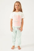 Looney Tunes 1565 Pamuklu Kısa Kollu Kız Çocuk Pijama Takımı KREM - 1