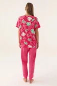 Roly Poly 3386 Pamuklu Anne Kız Kısa Kollu Kadın Pijama Takımı FUŞYA thumbnail 5