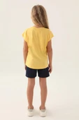 U.S Polo 1843 Pamuklu Kısa Kollu Kız Çocuk Şort Takım SARI thumbnail 5