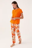 Pierre Cardin 8812  Kadın Kısa Kollu Pijama Takımı TURUNCU thumbnail 2