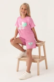 Roly Poly 3380 Pamuklu Kısa Kollu Kız Çocuk Şort Takım PEMBE - 3