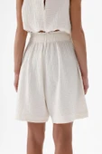 İki Kız Crinkle Bermuda Şort KREM thumbnail 1