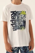 Kappa 331 Pamuklu Kısa Kollu Erkek Çocuk T-shirt Beyaz thumbnail 3
