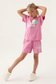Roly Poly 3380 Pamuklu Kısa Kollu Kız Çocuk Şort Takım PEMBE - 2