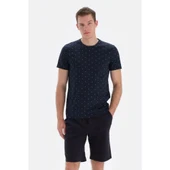 Eros 33022 Pamuklu Kısa Kollu Erkek Şortlu Pijama Takımı LACİVERT - 1