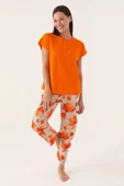 Pierre Cardin 8812  Kadın Kısa Kollu Pijama Takımı TURUNCU thumbnail 3