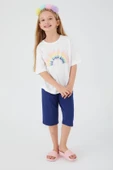 U.S Polo 1404 Krem Kız Çocuk Kapri Takım Pijama Takımı thumbnail 2