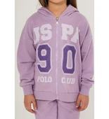 U.S Polo 1628 Lila Kız Garson Fermuarlı Pijama Takımı thumbnail 4
