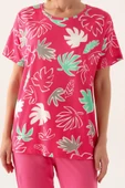 Roly Poly 3386 Pamuklu Anne Kız Kısa Kollu Kadın Pijama Takımı FUŞYA thumbnail 4