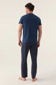 Arnetta 3014 Pamuklu Kısa Kollu Erkek Pijama Takımı İNDİGO - 4