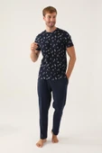 Arnetta 2992 Pamuklul Baba Oğul Kısa Kolu Erkek Pijama Takımı LACİVERT thumbnail 2