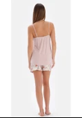Eros 33522 Pamuklu Dantel Detaylı İp Askılı Şort Pijama Takımı PUDRA thumbnail 1