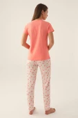 Arnetta 2891 Pamuklu Kısa Kollu Patlı Kadın Pijama Takımı SOMON thumbnail 4