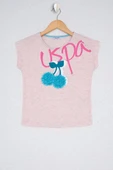 Us Polo 871 Açık Pembe Renk Kız Çocuk Kapri Takım thumbnail 3