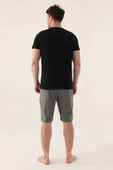 Arnetta 3000 Pamuklu Kısa Kollu Erkek Bermuda Takım SİYAH thumbnail 4