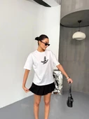 Kısa Kol Baskılı T-shirt - Beyaz - 3