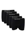 5 adet Feelline Siyah Pamuklu Doğal Likralı Erkek Boxer thumbnail 2