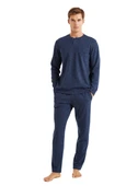 Blackspade 40584 Uzun Kollu Patlı Erkek Pijama Takımı LACİVERT - 1