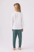 Arnetta 3050 Pamuklu Anne Kız Uzun Kol Kız Çocuk Pijama Takımı Beyaz thumbnail 8