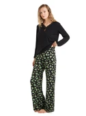 Blackspade 60507 Dantel Detaylı Uzun Kollu Kadın Pijama Takımı SİYAH thumbnail 3