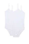 2 Adet İp Askılı Kadın Çıtçıtlı Body Beyaz thumbnail 1