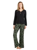 Blackspade 60507 Dantel Detaylı Uzun Kollu Kadın Pijama Takımı SİYAH thumbnail 1