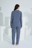 Etoile Ekstra yumuşak Kumaş Uzun Kol Pijama Takımı 98221 Lacivert thumbnail 4
