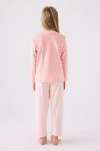 Roly Poly 3479 Kadife Anne Kız Uzun Kollu Kız Çocuk Garson Pijama Takımı PEMBE - 4