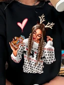 Kadın Uzun Kollu Bisiklet Yaka Viskon Iki Iplik Bluz thumbnail 2